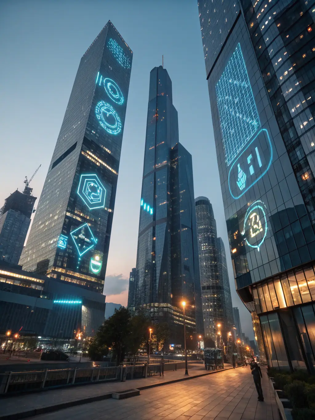A futuristic cityscape with digital overlays, representing CSV Consulting's focus on digital transformation and innovative IT solutions for modern businesses.